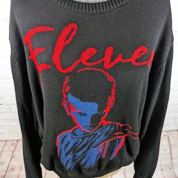Stranger Things Eleven Black Long Sleeve Sweater 2XL - Picture 2 of 9